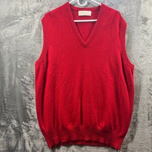 Made in Scotland 100% Cashmere Murray Allan Sweater Vest 2XT Tall Red Valentines